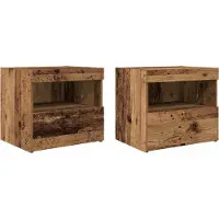 vidaXL Nachtkastje 2 st Oudhout 50 x 40 x 45 cm Bewerkt hout