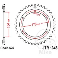 JT Sprockets Jt Jtr 1346-44 Achtertandwiel