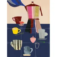 IXXI Espresso 2, Signorinah - 60 x 80 cm - Grote wanddecoratie en posters - Illustraties, Vintage, Gemengde Technieken, Collage, Kleurrijk