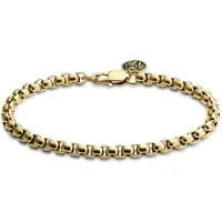 Lucleon Essentials | 5 mm Goudkleurige Armband met Gebogen Venetiaanse Schakels