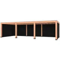 Westwood Douglas overkapping, 900 x 400, met zwarte achterwand en twee zijwanden, Modern Plus