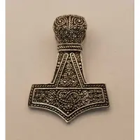 925 Sterling zilver hanger sierlijke hamer van Thor - Thor's hamer met siertekens hanger van zilver - leuke viking hamer hanger voor aan ketting - stoere heren hanger