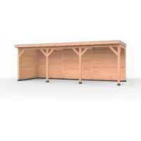 Westwood Douglas overkapping, 750 x 250, met achterwand en zijwand, Comfort Plus