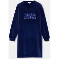 Woody - Donkerblauw slaapkleedje in velours - Calm Dowm - XS
