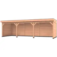 Westwood Douglas overkapping, 900 x 300, met achterwand en twee zijwanden, Comfort Premium