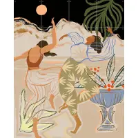 IXXI Moonlight Dance, Arty Guava - 80 x 100 cm - Gratis ophangtool - Grote wanddecoratie en posters - Illustraties, Speels, Vintage, Digitale Kunst