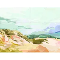 IXXI Some Fresh Air, Goed Blauw - 80 x 60 cm - Gratis ophangtool - Grote wanddecoratie en posters - Abstract, Digitale Kunst, Woonkamer, Slaapkamer