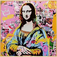 Kare Schilderij La Viva Lisa 100x100cm
