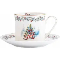 Altom Design Magia Świąt Porseleinen Koffiekop met Schotel 220ml