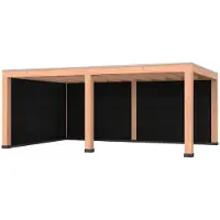 Westwood Douglas overkapping, 600 x 400, met zwarte achterwand en zijwand, Modern Plus