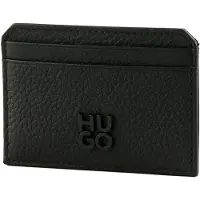 HUGO Leren Kaarthouder Nesh Cardcase Black Zwart