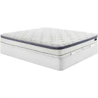 Vente-unique Set 180 x 200 cm witte opbergbedbodem + hybride matras 7-zone pocketvering en traagschuim dikte 25 cm - MALAO van PALACIO