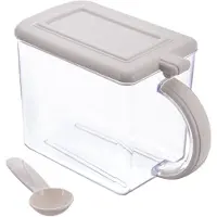 Orion - Keukencontainer - 1 liter - Met Deksel en Lepeltje - Doorzichtig en Crèmekleurig