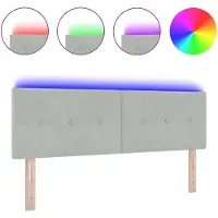 vidaXL LED Hoofdbord Lichtgrijs 160 cm Fluweel