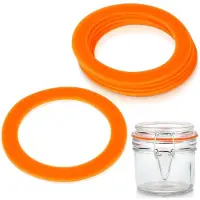 SuperMerchantEU Siliconen Afdichtingsringen - Set van 6 stuks - Ø 8,1 cm - Oranje - Voor Weckpotten en Voorraadpotten - Reserveonderdelen