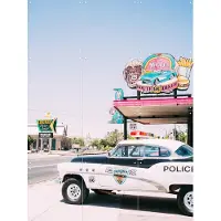 IXXI Route 66 Diner, Pati Photography - 60 x 80 cm - Gratis ophangtool - Grote wanddecoratie en posters - Fotografie, Kleurrijk, Vintage, Retro