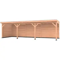 Westwood Douglas overkapping, 900 x 400, met achterwand en zijwand, Comfort Plus
