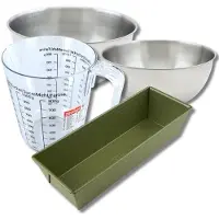 Zenker Bakkersset met 30 cm cakevorm bekleed met carnaubawas, 2 mengkommen, maatbeker en spatel