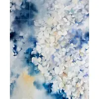 IXXI Hydrangea, Canot Stop Painting - 80 x 100 cm - Grote wanddecoratie en posters - Aquarel, Slaapkamer, Gang, Woonkamer, Botanisch, Bloemen