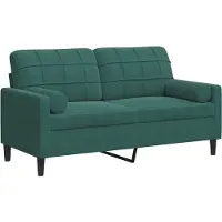vidaXL Tweezitsbank met sierkussens 140 cm fluweel donkergroen