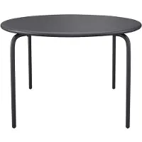 Vente-unique Ronde tuintafel D130 cm van metaal - Donkergrijs - MIRMANDE van MYLIA