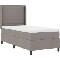 vidaXL LED Box Spring Bed met hoofdeinde Taupe 100 x 200 cm Stof