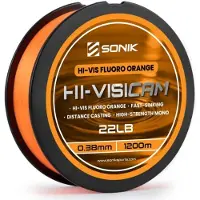 Sonik Subsonik HI-VIS INVISCAM | 1200m 25lb 0.41mm Oranje