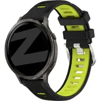 Bandz Sport bandje met gesp geschikt voor Garmin Vivoactive 4s / Vivomove 3s / Venu 4 - 41mm / Venu 3s / Venu 2s / Forerunner 265s / Forerunner 255s - Zwart/Geel