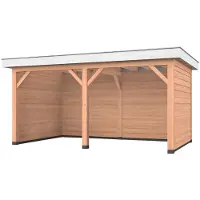 Westwood Douglas overkapping, 500 x 300, met achterwand en twee zijwanden, Holland Basic