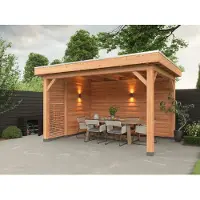 Westwood Douglas overkapping, 400 x 300, met achterwand en zijwand, Holland Basic