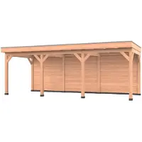 Westwood Douglas overkapping, 750 x 300, met achterwand, Comfort Premium
