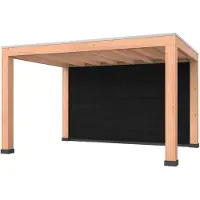 Westwood Douglas overkapping, 400 x 300, met zwarte achterwand, Modern Plus