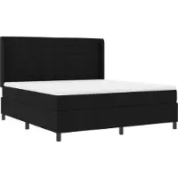 vidaXL LED boxspringbed met matras, zwart, 180 x 200 cm, gestoffeerd