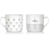 Rustica Merkloos Grote Keramieken Mok 660 ml - Rood Hart Design