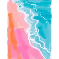 IXXI At the beach, Ohkimiko & Various - 60 x 80 cm - Gratis ophangtool - Grote wanddecoratie en posters - Abstract, Schilderijen, Kleurrijk