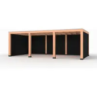 Westwood Douglas overkapping, 750 x 400, met zwarte achterwand twee zijwanden, Modern Plus