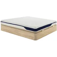 Vente-unique Set 180 x 200 cm boxspring met opbergruimte in naturelkleur + HD-schuimmatras 7 zones en gel-comfortlaag met afneembare hoes, dikte 22cm - FAGANI van YSMÉE