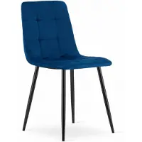 Leobert Fauteuil - - Kara - Marineblauw fluweel - 44,5 x 50,5 x 87 cm