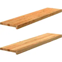 vidaXL Traptreden 2 st 110x30x2 cm massief eikenhout lichtbruin
