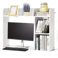 Vevor Bureau Boekenplank 2-laags Organizer (94,5 x 24,1 x 73,4 cm) Tafelplanken Bureau Organizer Display Plank Gemaakt van Spaanplaat met Antislip Voetjes