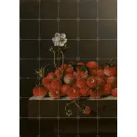 IXXI Stilleven met bosaardbeien, Adriaen Coorte & Mauritshuis - 100 x 140 cm - Gratis ophangtool - Grote wanddecoratie en posters - Klassiek