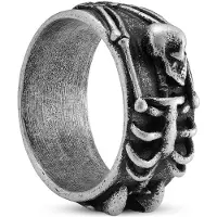 Lucleon Aspero | 10 mm Zilverkleurige Roestvrijstalen Skeletring