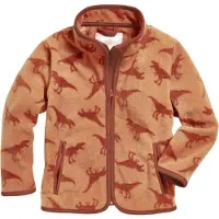 Playshoes fleece vest met all over dino print bruin Jongens Polyester Opstaande kraag - maat 74
