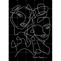 IXXI The Blossoming black, Sefton & Segedin - 100 x 140 cm - Gratis ophangtool - Grote wanddecoratie en posters - Line art, Illustraties, Grafisch