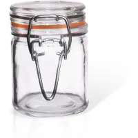 Orion Inwekkop met deksel, voorzien van een klemmechanisme. Gepatenteerde glazen container BELA, inhoud 0,05 liter