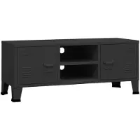 vidaXL TV-kast, industriële stijl, zwart, 105x35x42 cm, metaal