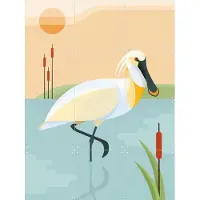 IXXI Lepelaar, Elke Uijtewaal - 60 x 80 cm - Gratis ophangtool - Grote wanddecoratie en posters - Digitale Kunst, Geometrische Kunst, Grafisch