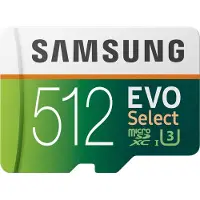 Samsung EVO Select 512GB micro SD Kaart - 100MB/s - Full HD & 4K UHD memory card - inclusief SD adapter voor Smartphone / Tablet / Action Camera / Drone / Notebook etc