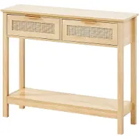 Vevor rotan consoletafel met 2 lades