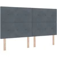 vidaXL Boxspringbed met kussens, donkergrijs, 200 x 180 cm, fluweel